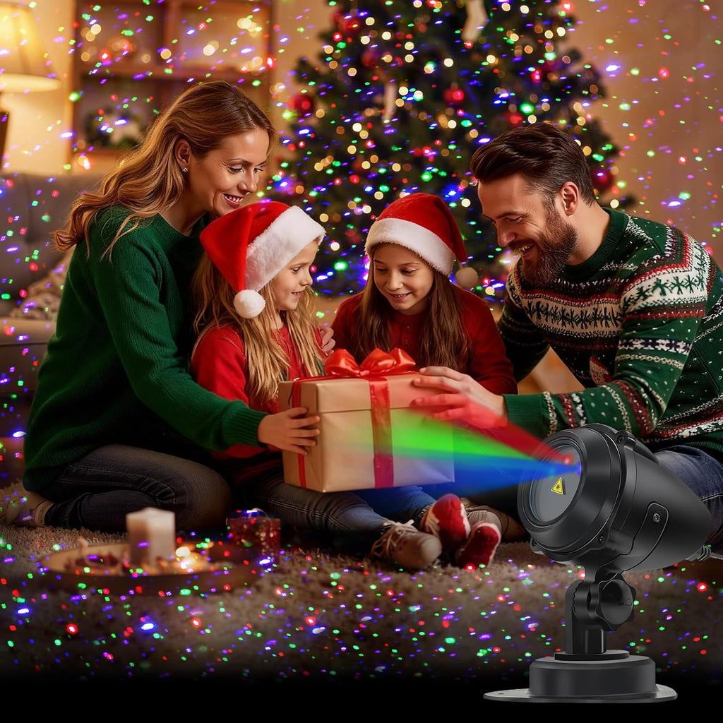 CAIYUE Outdoor Christmas Projector, Three Color RGB Waterproof Projector