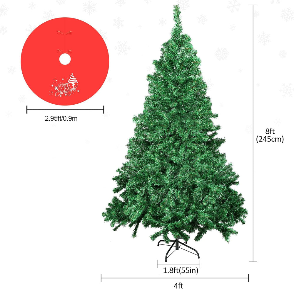 Artificial Christmas Tree, 1000 PVC Tips Full Hinged Spruce Tree with Foldabl...
