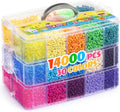 Simetufy 14000Pcs Pony Beads Bulk, 30 Colors 6x9 Kandi Beads for Bracelet