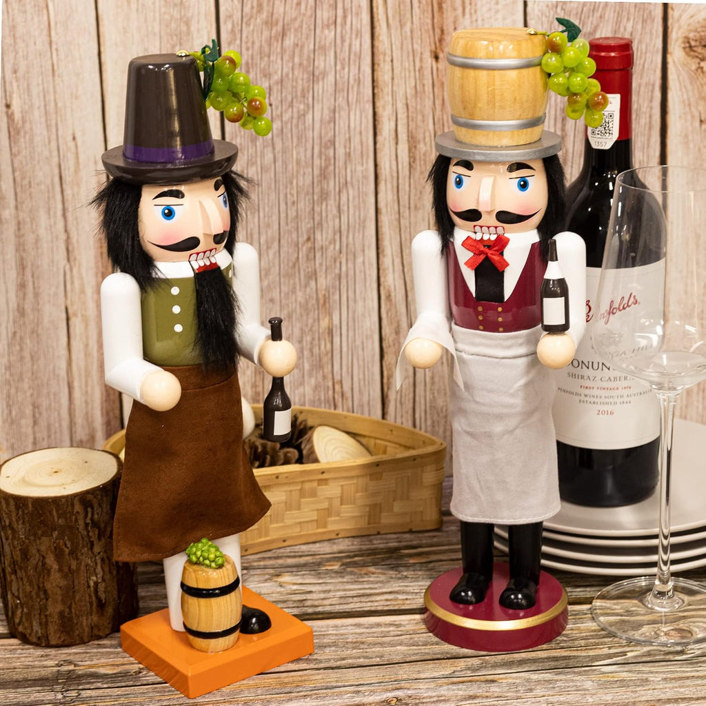 ki store wooden nutcracker figure wine maker nutcrackers, side view