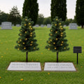 2 Pcs 30 Inch Solar Artificial Christmas Tree for Cemetery Grave with Stake and Lights Waterproof Christmas Decorations Lights Outdoor Xmas Trees for Cemetery