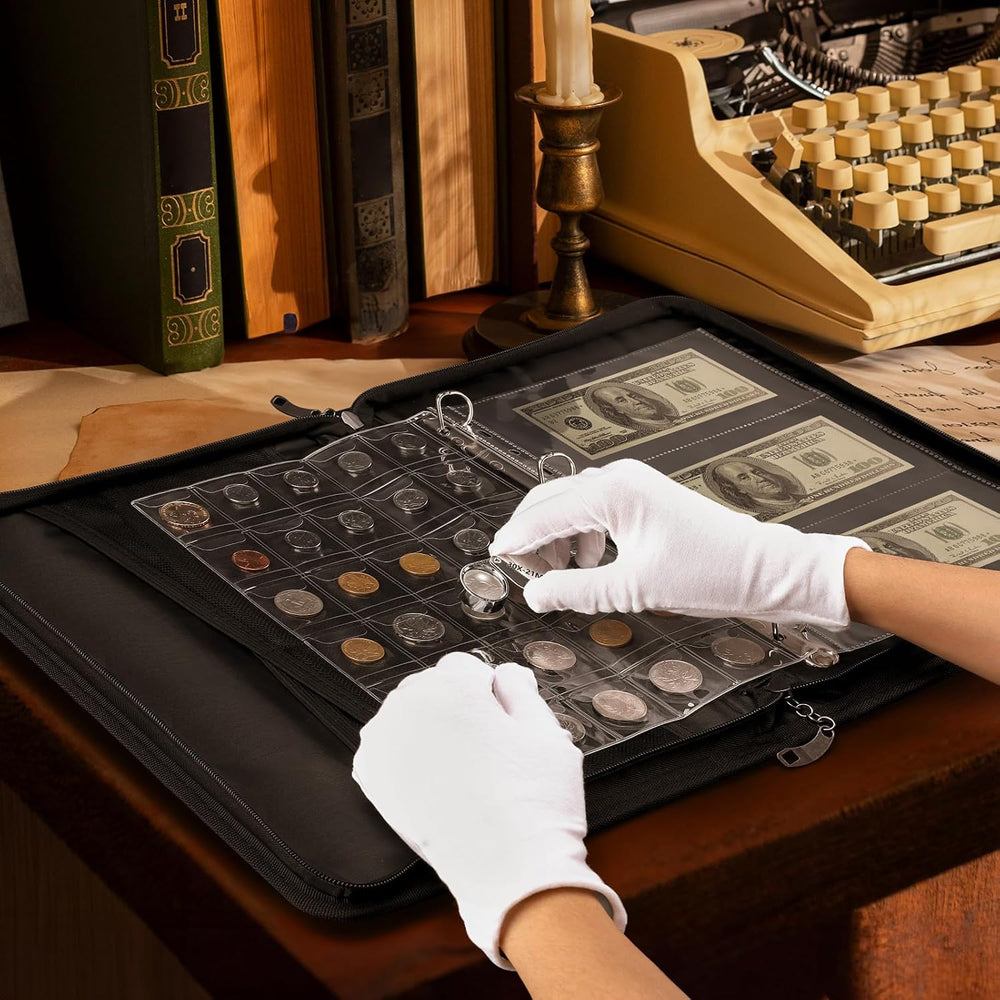 Coin Collection Book with Lock,Fireproof Holders for Collectors,300 Pockets C...