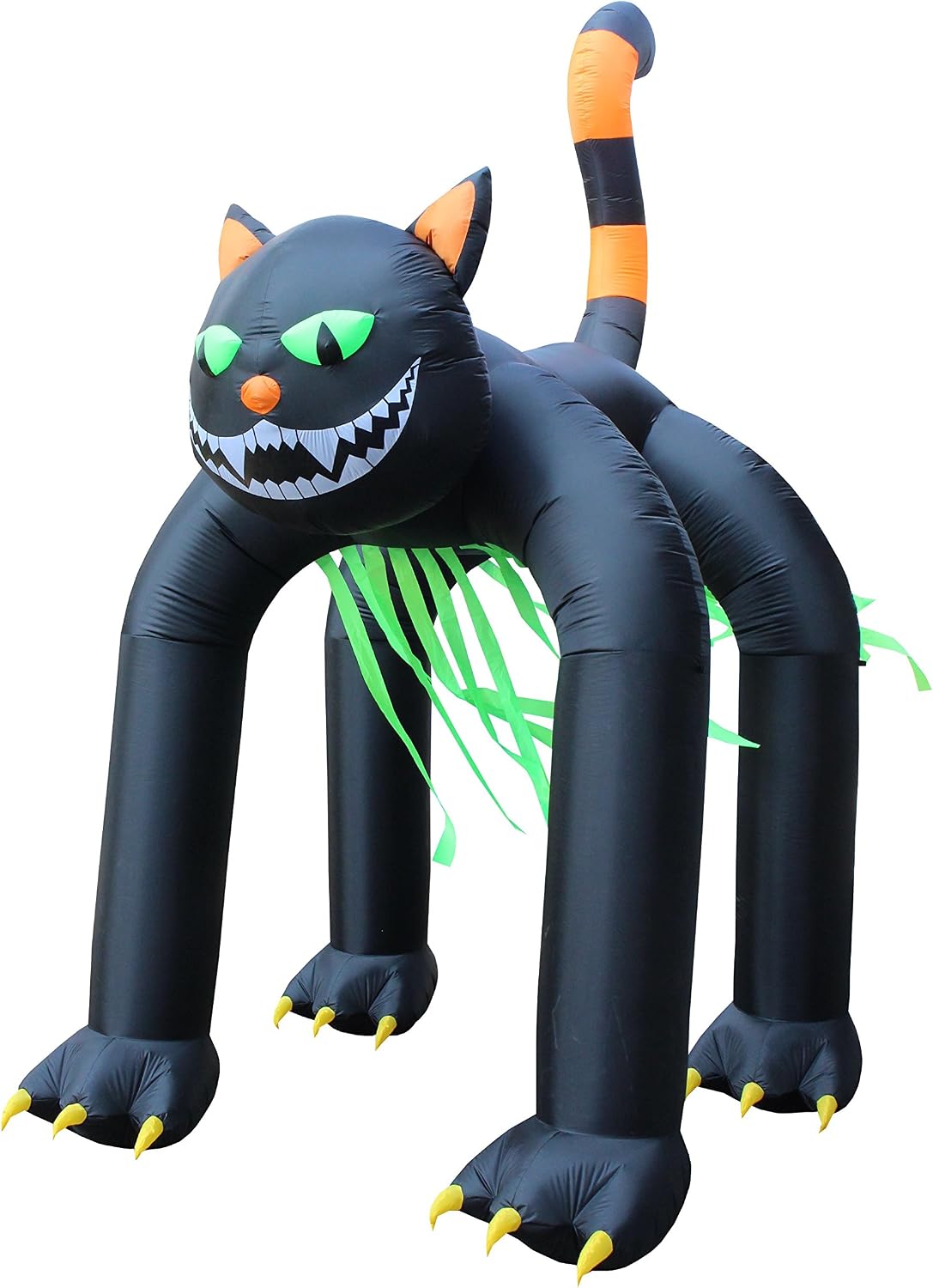 jumbo 13 ft tall halloween inflatable black cat, side view