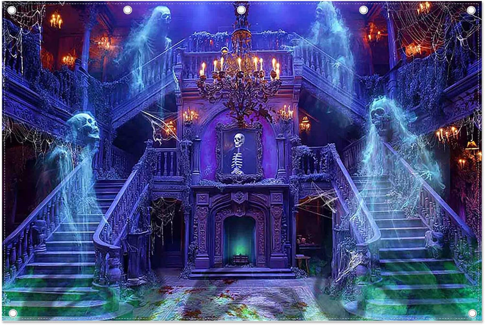 12x8ft Fabric Halloween Spooky Medieval Castle Photography Backdrop