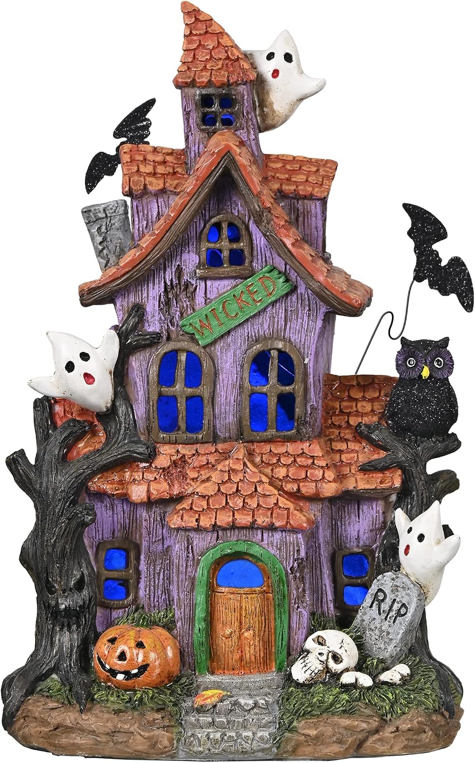 Valery Madelyn Halloween Decorations, Lighted Halloween Village Houses with L...