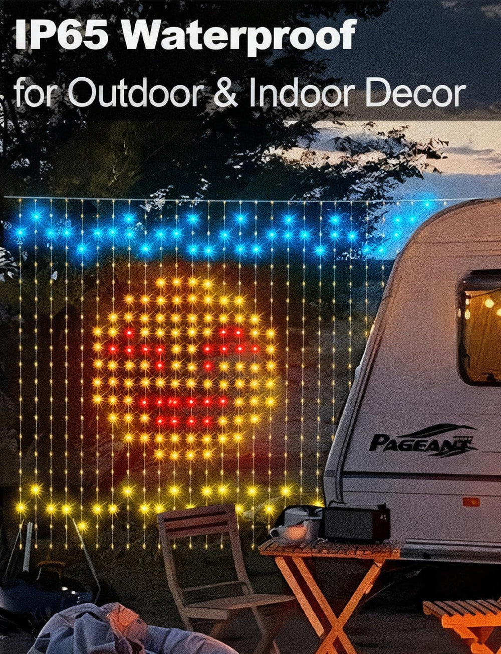 echosari 400 LED Smart Curtain Lights Plug in with App Programmable