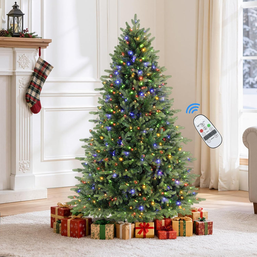 Alupssuc 5ft Prelit Artificial Hinged Fir Christmas Tree with Color Lights