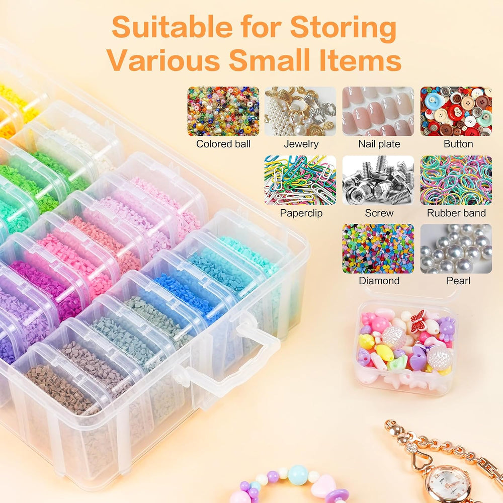 Bead Organizer Box, 5-Tier Stackable 140 Pcs Craft Storage Boxes