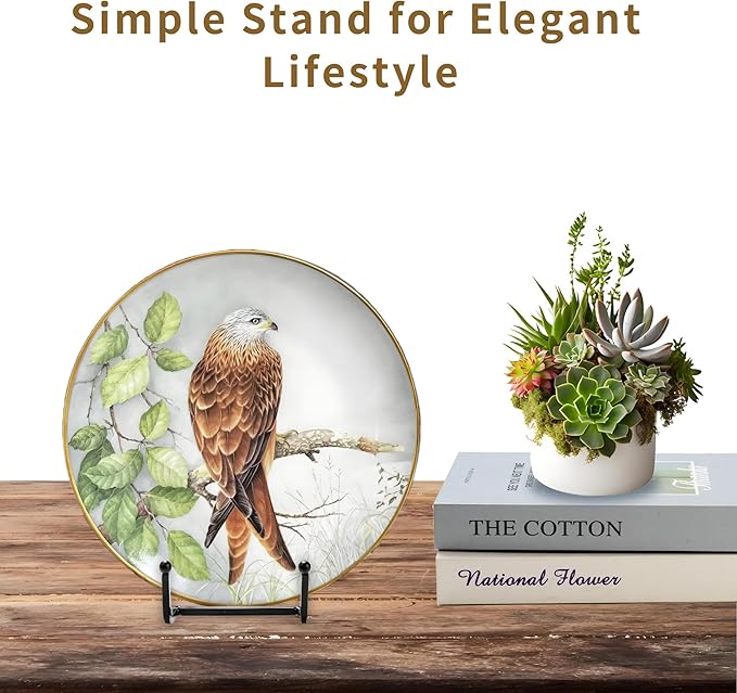 18 pcs 4.5in Plate Stands for Display,Metal Plate Holders Display Stands Can Be Used for Picture Stand,Book Stands for Display,Plate Display Stands,Easel,Photo Frame Stands,Plaque Stands,Desktop Stand