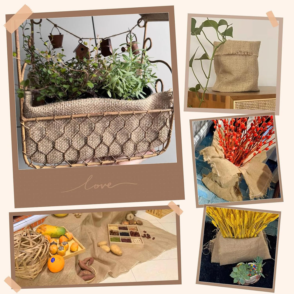 60" x60 Feet Premium Natural Burlap Fabric Roll – Multipurpose for Garde...