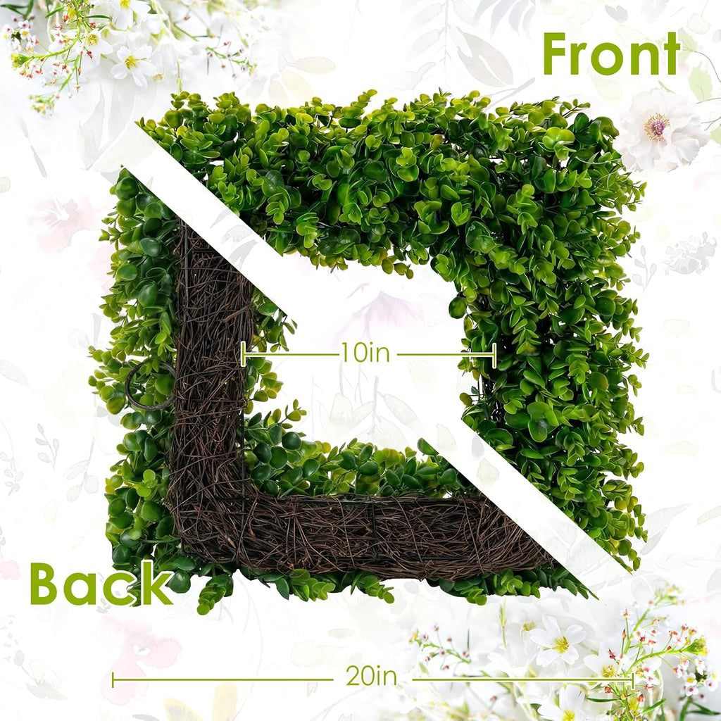 square wreaths for front door decor artificial flower shown in use
