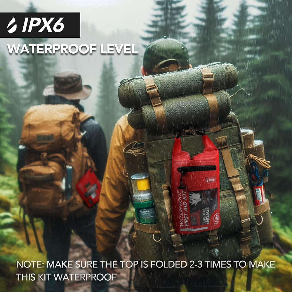 250 PCS Water‑Resistant First Aid Kit, Roll Top Reflective Emergency Bug Out ...