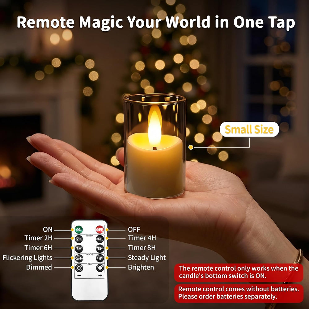 Small Rechargeable Flameless Tea Lights Candles with Timer Remote