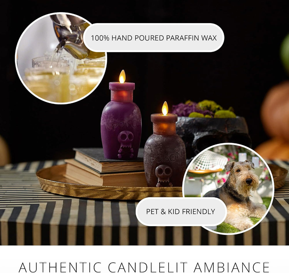 Luminara Poison Bottle Flameless LED Candle Imperial Purple Wax, Battery Oper...