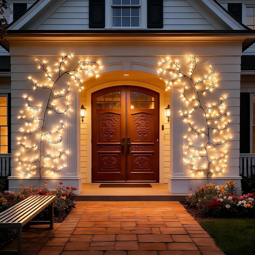 Solar Outdoor Willow Vine Light, 5.9ft 96LED Warm White Tree Branch Lights