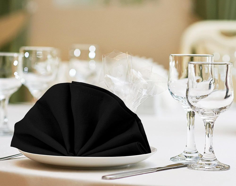 Utopia Home [60 Pack, Black] Cloth Napkins 17x17 Inches, 100% Polyester