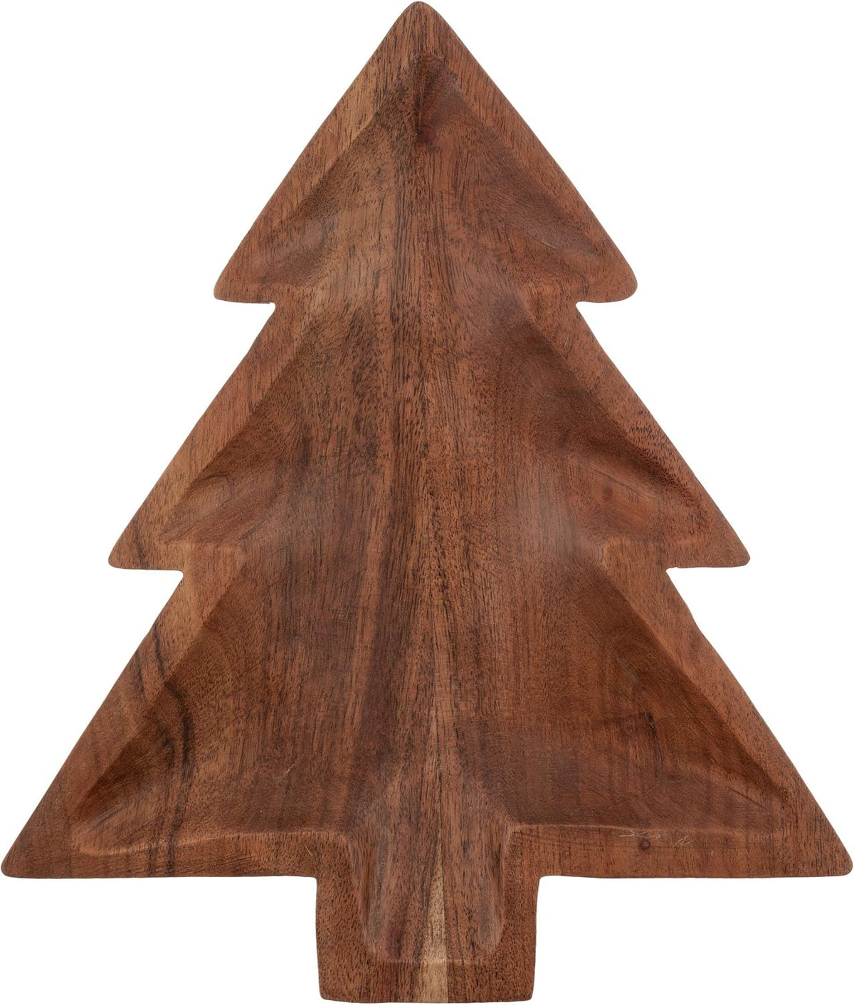 Karma, Acacia Wood Shaped Serving Bowl, Shaped Wooden Compartment Divided, Wood Accent-Plates Divided Dessert Dish Serving Trays Platters, Christmas Tree