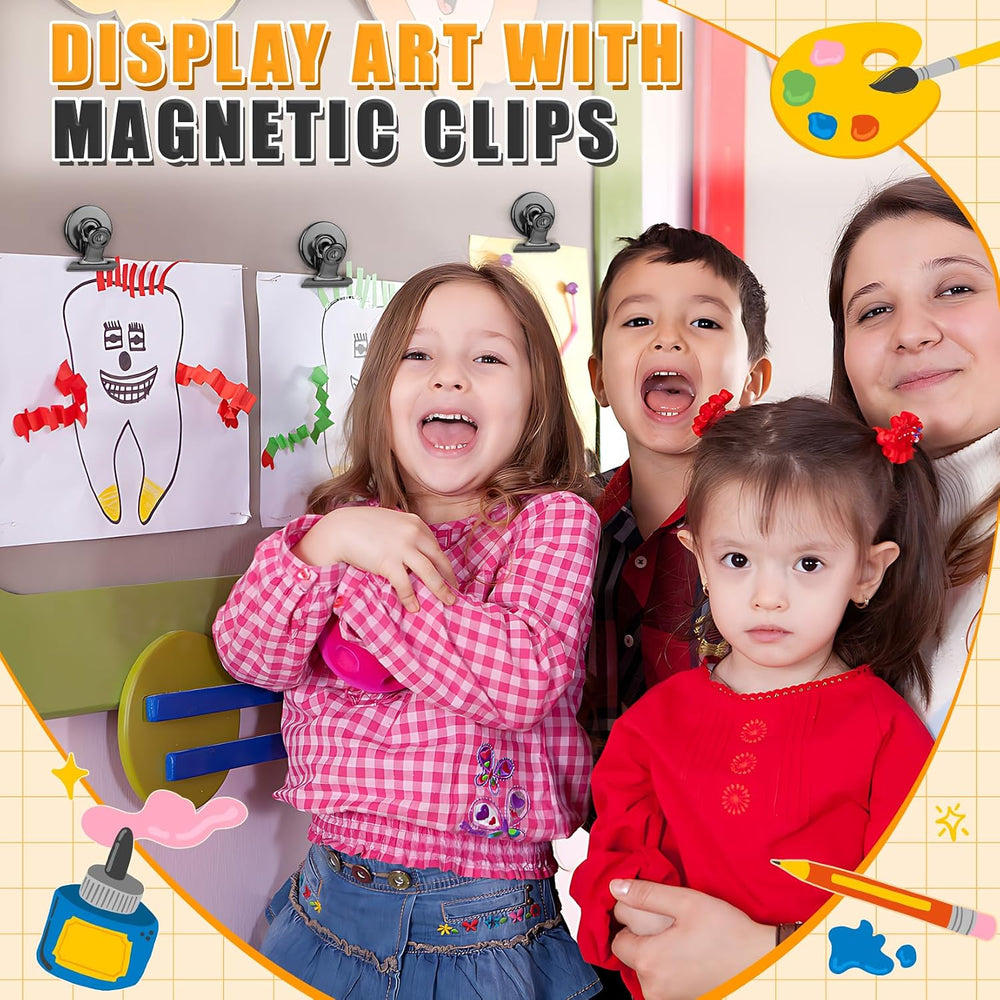 Grtard 100pack Magnetic Clips Heavy Duty, Black Magnet Clips for Fridge