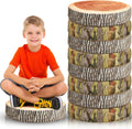 Juexica Decorative Round Wood Stump Throw Pillow Tree Floor Cushion, 8 Pcs