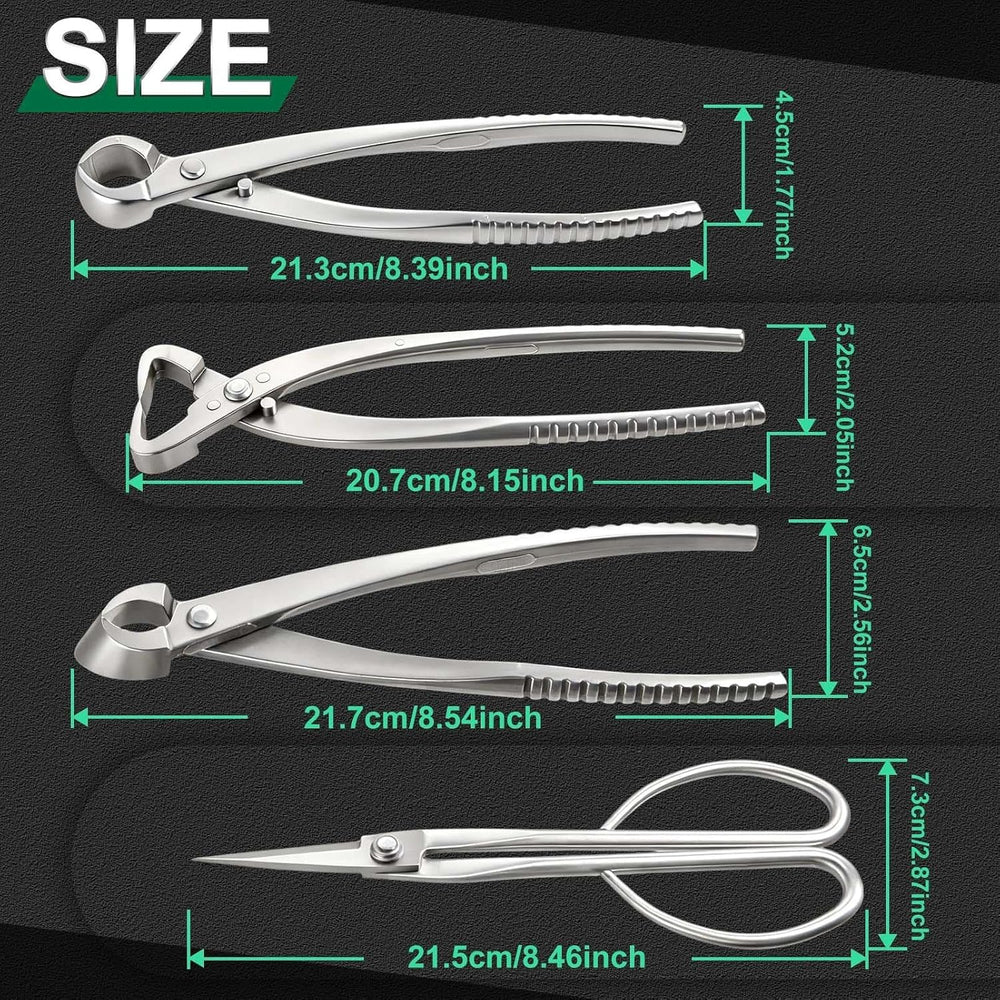 SPEEDWOX 4 Pcs Bonsai Tool Set Heavy Duty Bonsai Tree Kit bonsai pot Concave ...