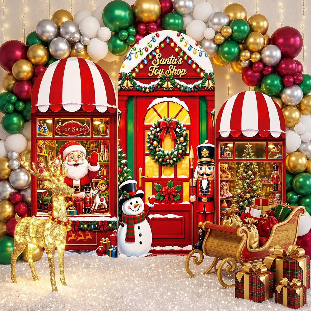 WovWeave Santa's Shop Arch Cover Backdrop Decorations Set of 3