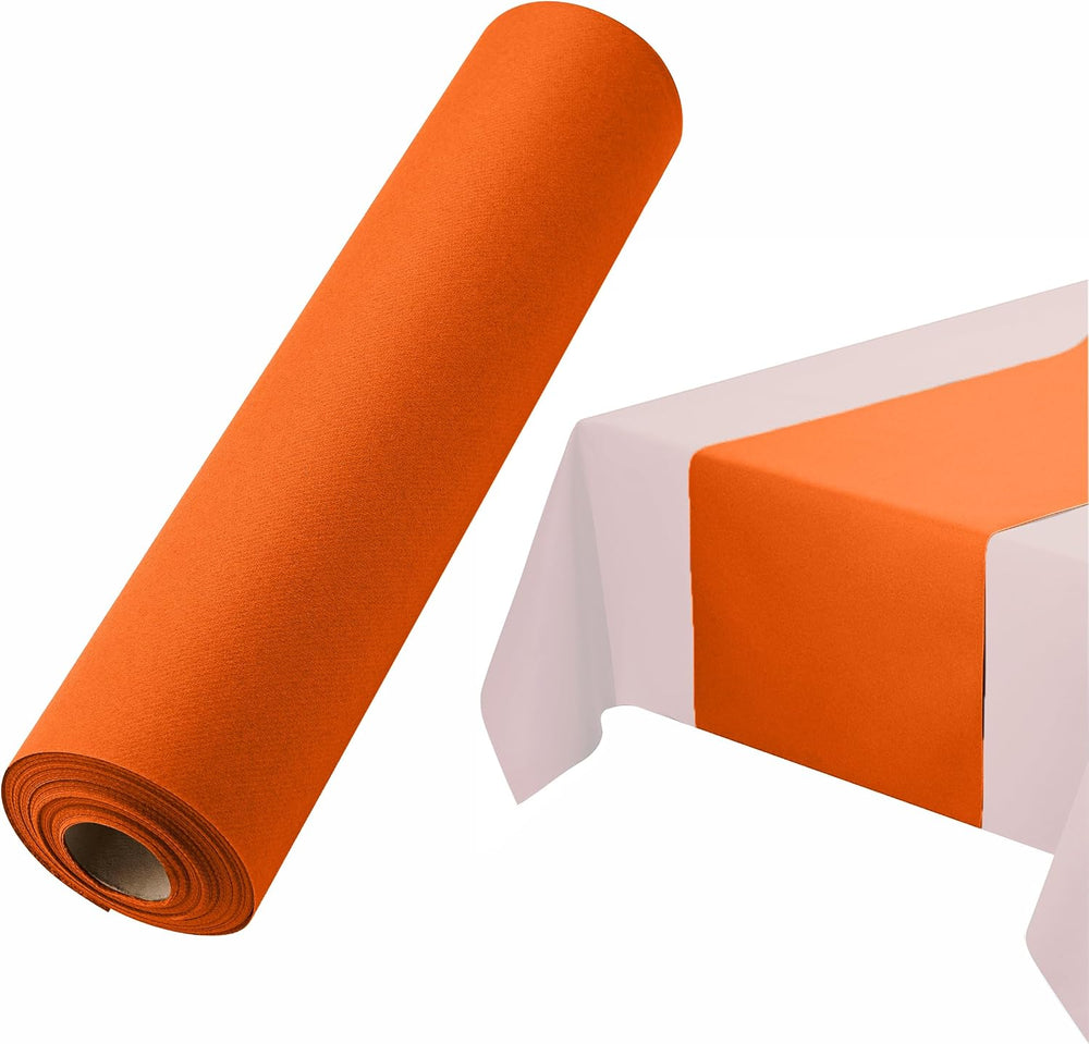 Disposable Table Runner for Dining Table, 16" 20-Pack Linen-Like Orange ...
