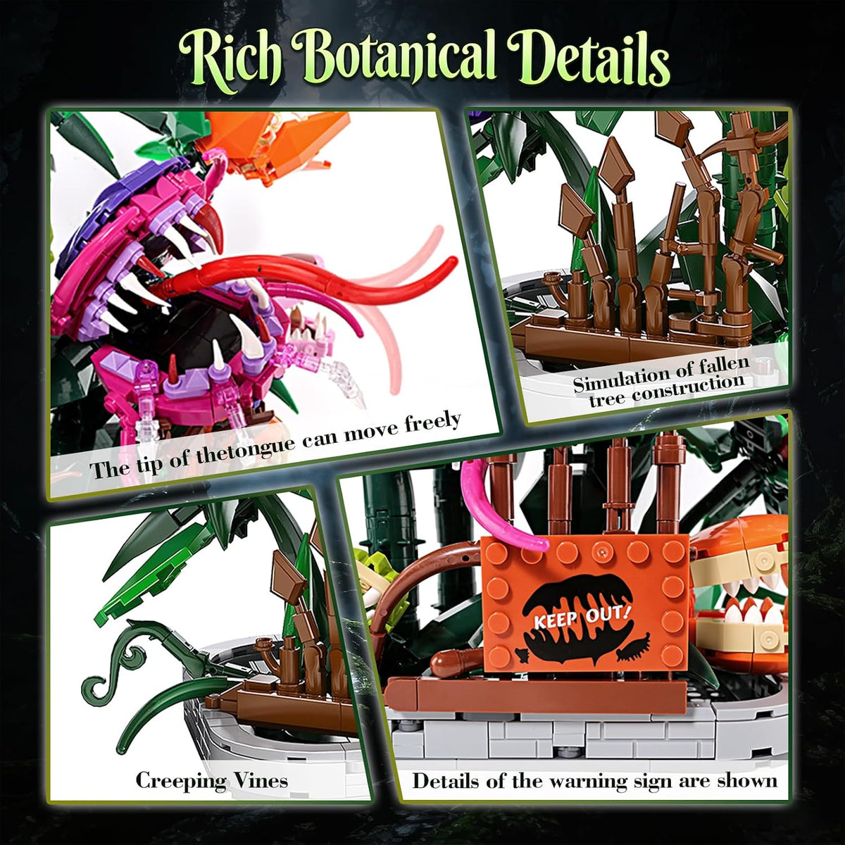 Audrey 2 Piranha Plant Building Block Set 1266PCS Monster Plant Kit