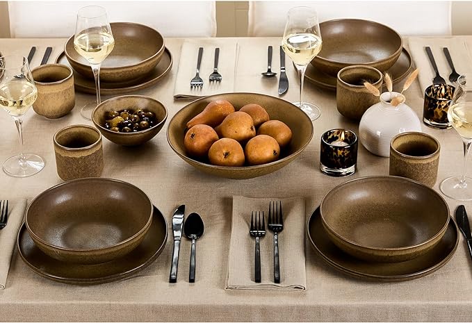 Solino Home Linen Natural Tablecloth 60 x 102 Inch - 100% Pure Linen Rectangular Tablecloth - Machine Washable Table Cloth for Fall, Autumn, Thanksgiving, Christmas, Holiday - Fete