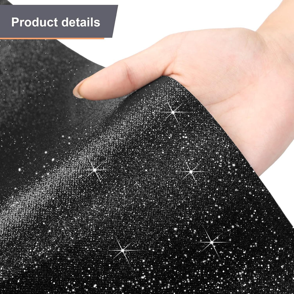 Tatuo Aisle Carpet Runner for Party, 2.46 x 30 Feet, Glitter Black