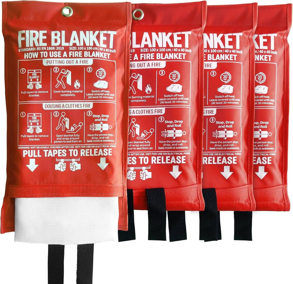 Fire Blanket for Kitchen and Home, 40" x 40", Fiberglass Emergency ...