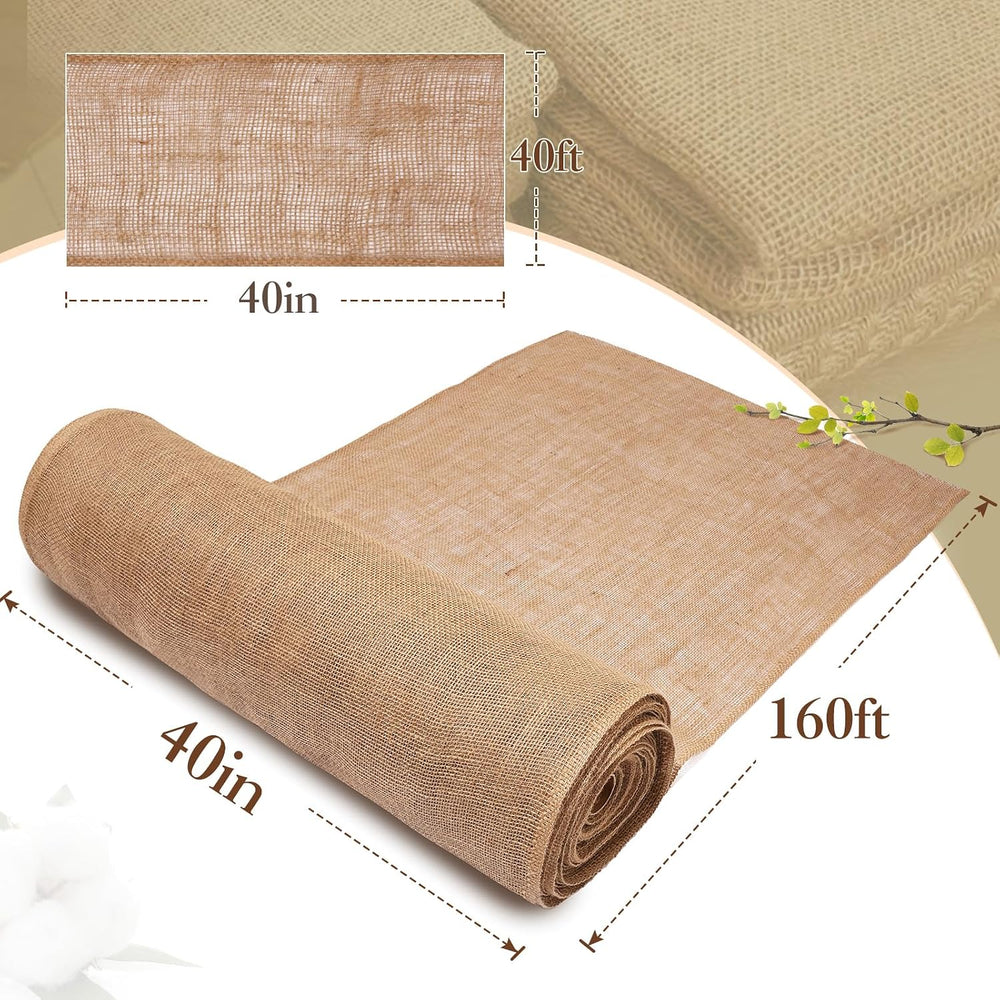 40" x160 Feet Premium Natural Burlap Fabric Roll – Multipurpose for Gard...