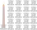 Glasseam Glass Tapered Candlestick Holders: 20Pcs Clear Taper Candle Holders Bulk Modern Small Candle Stick Candle Holder Short for Table Centerpiece Wedding Christmas Dinner Party Decor