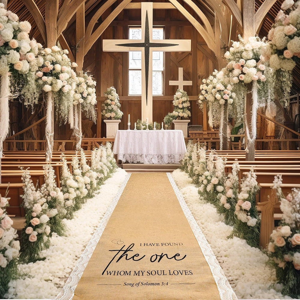 Tondiamo Burlap Aisle Runner 3.33 ft X 30 ft for Wedding Ceremony Outdoor