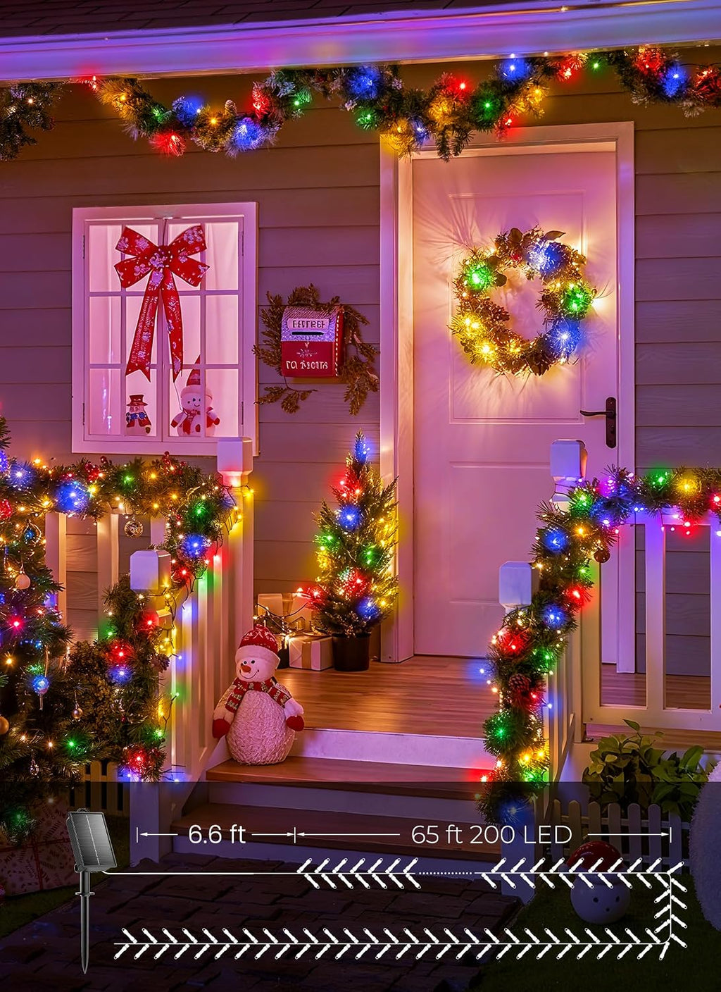 brightown 4 pack solar christmas string lights outdoor showing dimensions