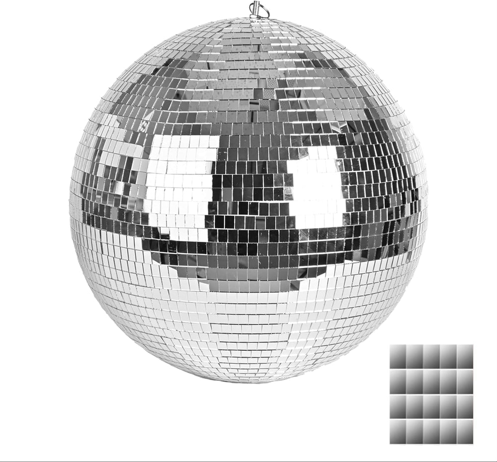 Large Disco Ball, 16 Inch Mirror Ball for Party Halloween Decor, Silver