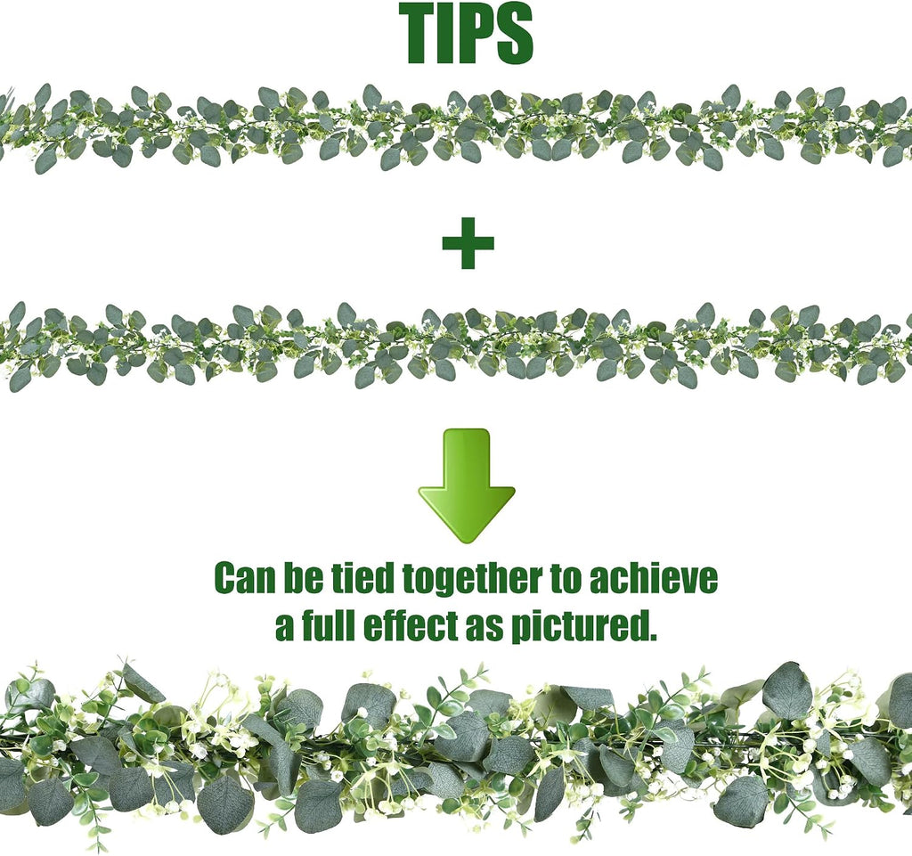 sggvecsy 8 pack artificial eucalyptus garland eucalyptus leaves, package contents
