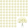 Pesonlook 100Pcs Ivory Hydrangeas Artificial Flowers,Wedding Centerpieces