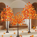 3 Pack Lighted Maple Tree 300 LED Artificial Fall Tree for Home Decorations