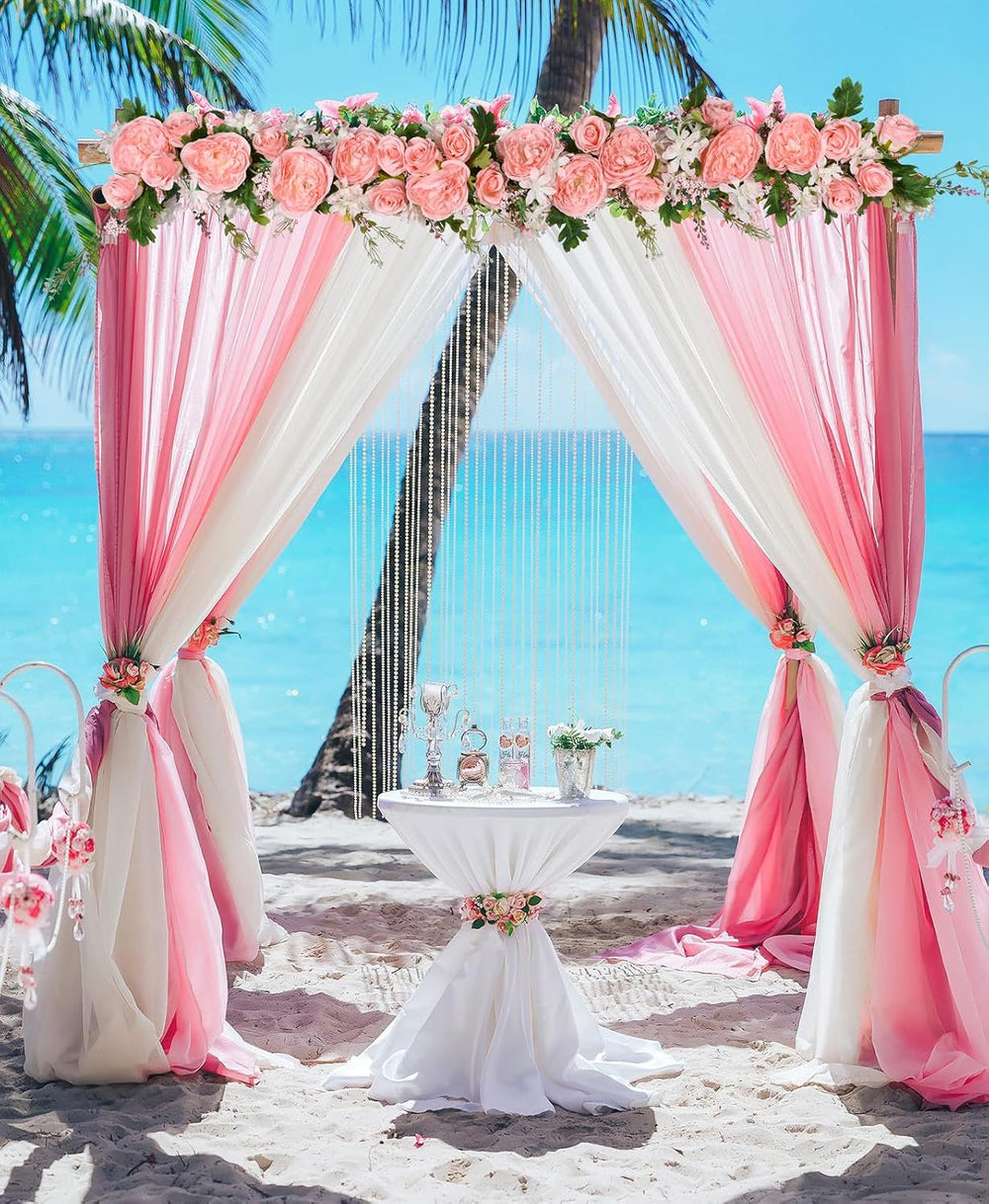 2Pack Artificial Peony Flower Garland - Silk Peony Garland with Pink Flowers ...