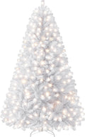 Yaheetech 7.5ft Pre-lit Christmas Tree with 550 Warm White Lights, White