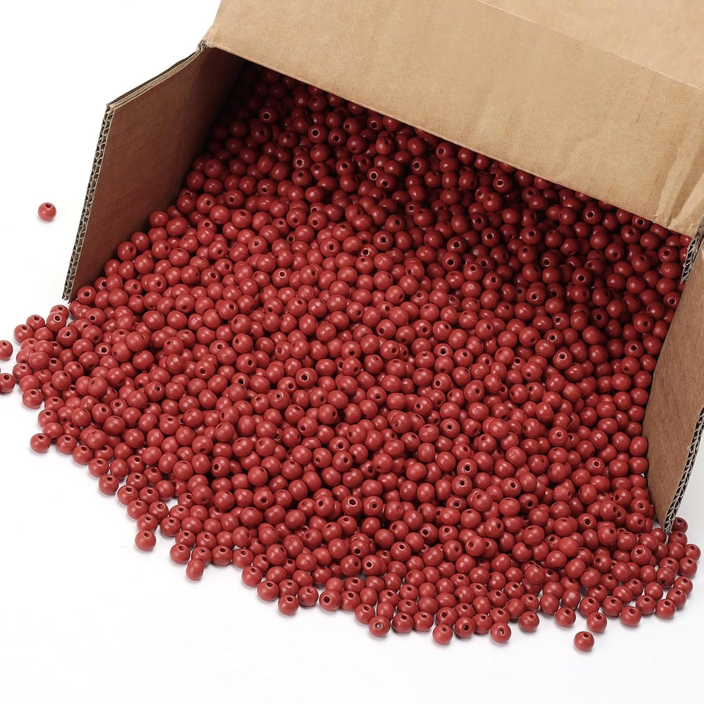 10000 Pcs Wood Beads Bulk Round Wooden Beads for Jewelry Making, DIY Crafts, ...