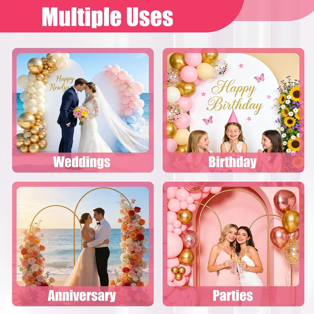 3 Pack Arch Backdrop Stand and Cover Set (7.2/6.6/6FT) Balloon Arch Stand