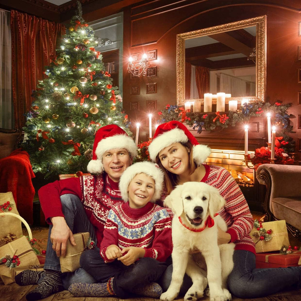 AIIKES 10x10FT Christmas Tree Backdrops Indoor Fireplace Photography Backgrou...