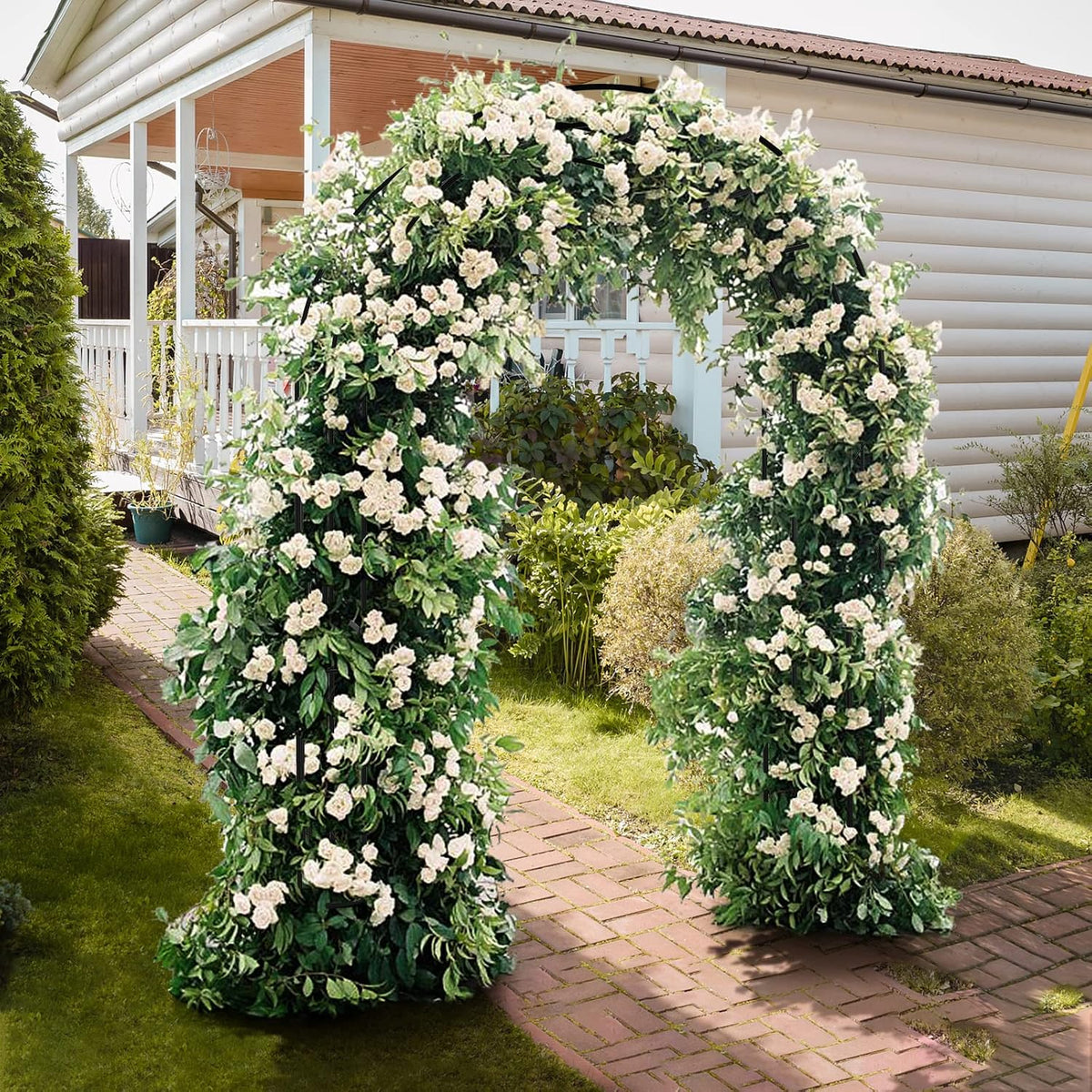 vingli garden arbor arch, wedding arch archway for, side view