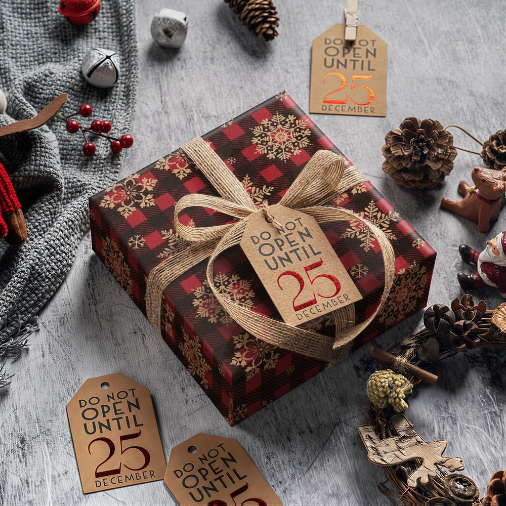 RUSPEPA Christmas Wrapping Paper Rolls with Tags, Jute String and Gift Wrap B...