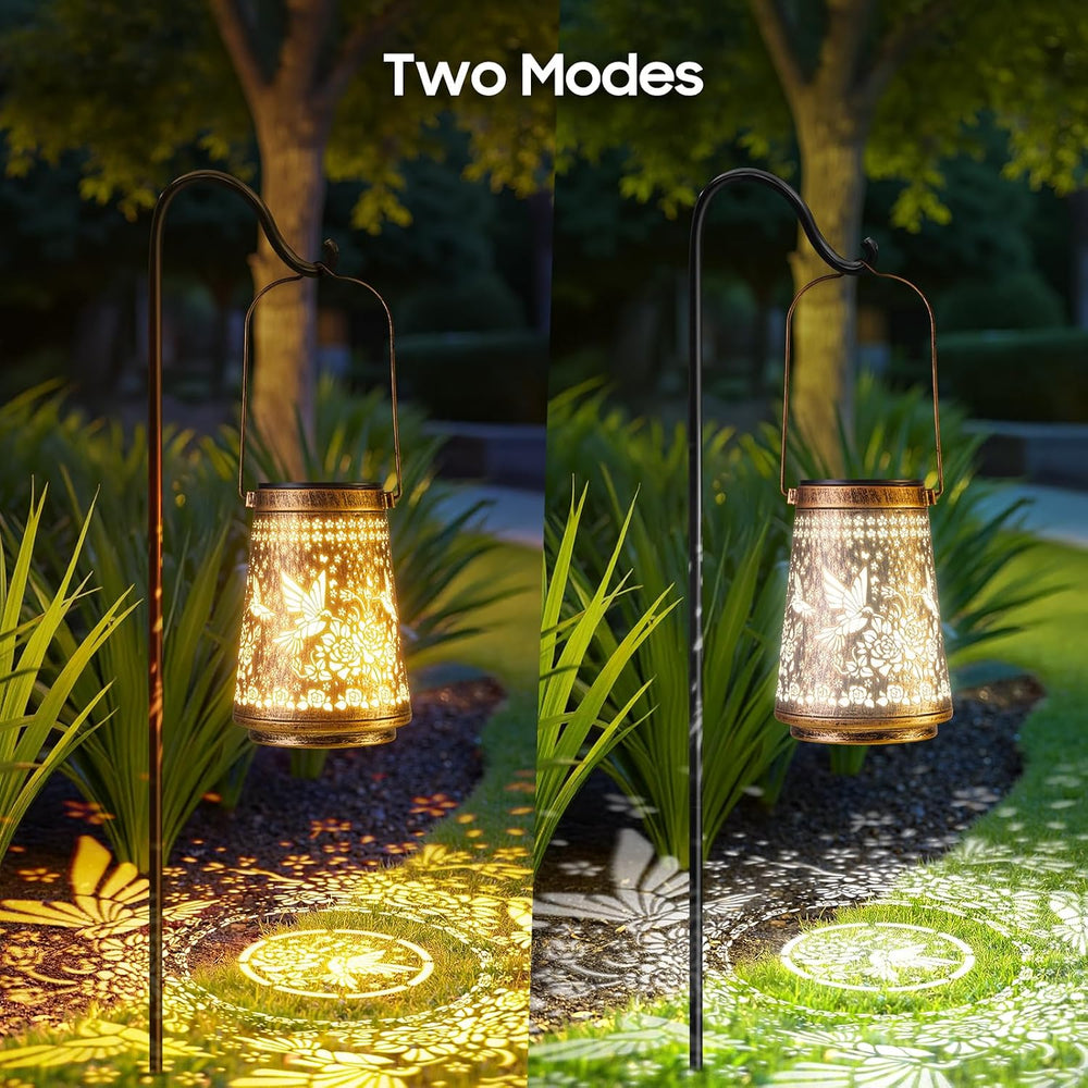 2 Pack Solar Lanterns Outdoor Waterproof Birthday Gifts for Women Mom Grandma...