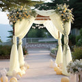 Wedding Arch Draping Fabric Beige Arch Drapes Sheer Backdrop Curtain for Ceremony Photo Wedding Decor 19Ft Length x 28" Width 6 Panel