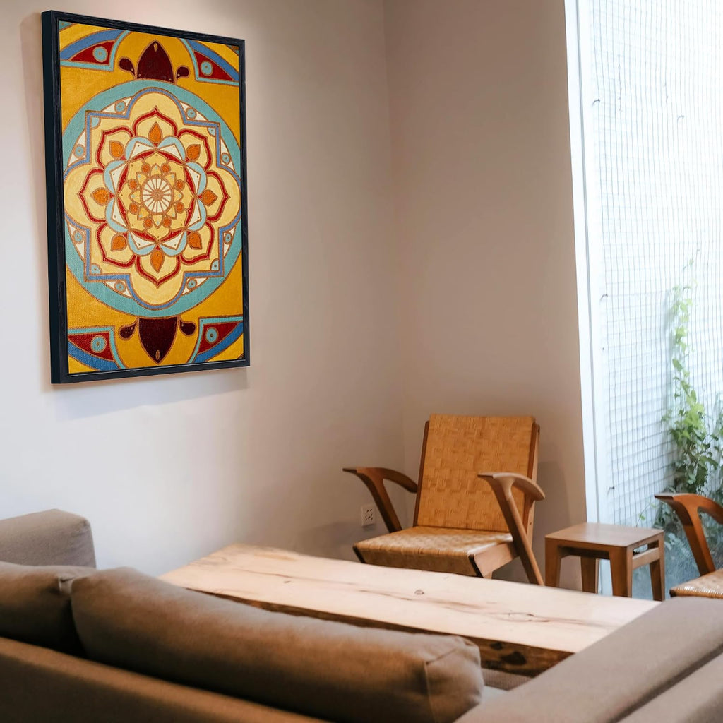 14x14 canvas floater frame for 0.6-0.9" deep canvas showing dimensions