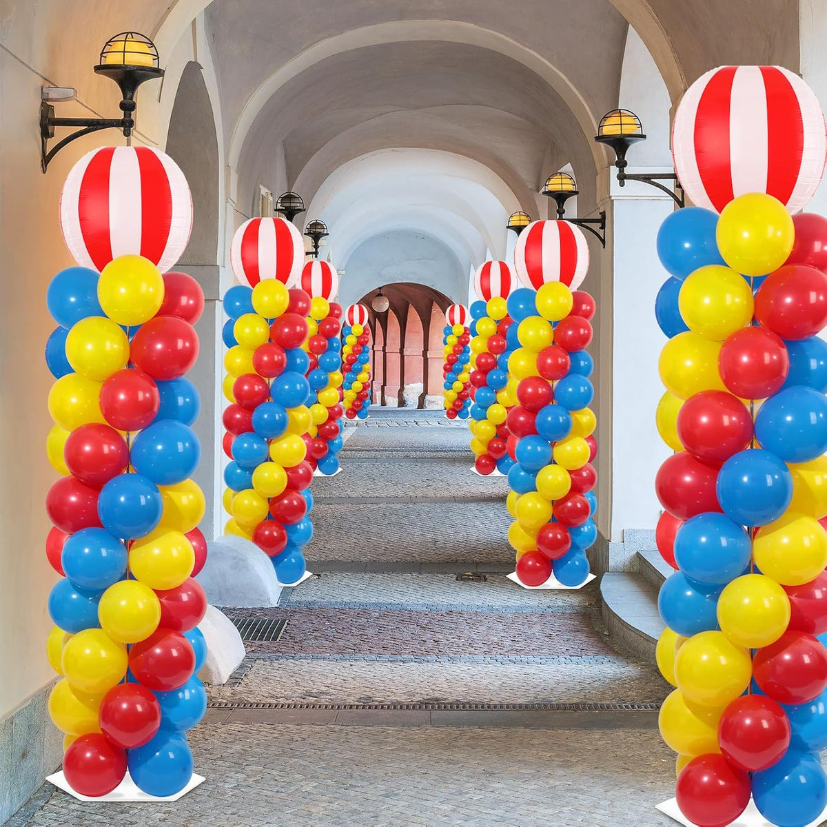 2 Sets Carnival Circus Balloon Column Stand Kit Adjustable Balloon Decor
