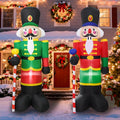 8.3FT 2pcs Christmas Inflatable Nutcracker, Jumbo Nutcracker Soldier Blow up with Build-in LED Lights Indoor, Outdoor, Party, Yard, Garden Lawn Xmas Decoration(Red&Green Nutcracker Set)